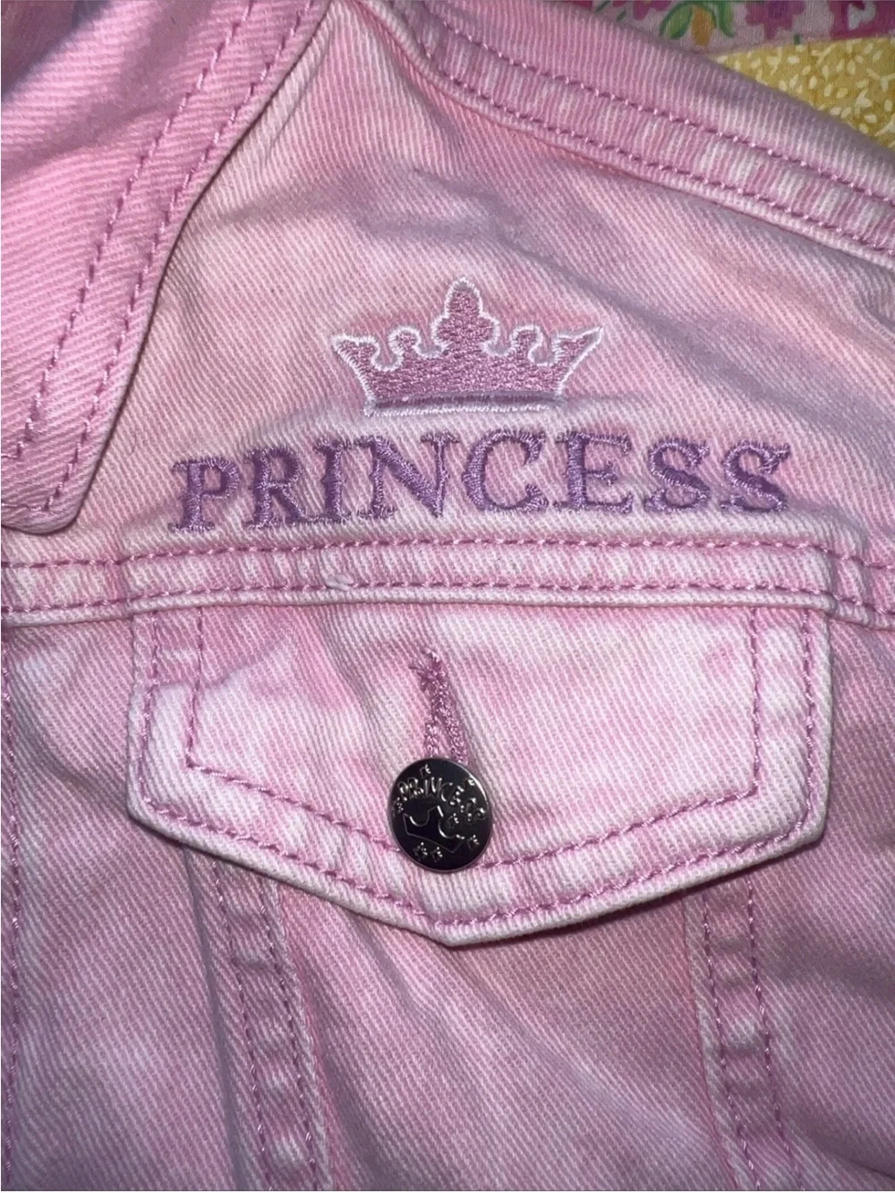 Prince Pink Kids Denim Jacket with Princess Graphic Disney 4T
